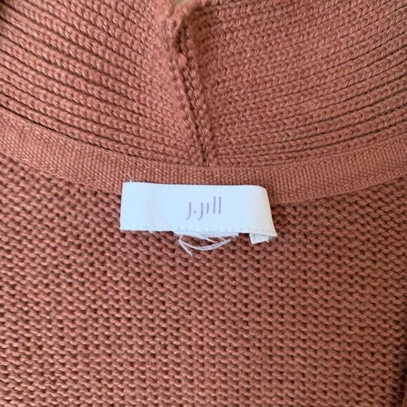J. Jill Rusty Brown Oversized Button Front Cardigan Sweater Sz Small PW 6 - Picture 7 of 8
